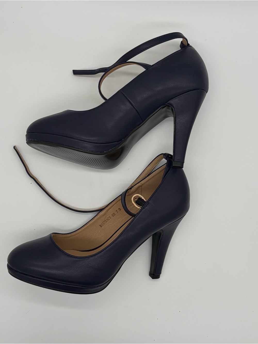 Women's Navy Blue Mary Jane High Heels